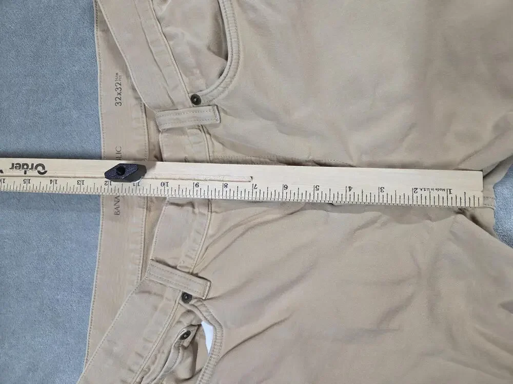 Banana Republic Traveler Jeans Mens 32x32 Fits 32x30 Beige Slim Straight
